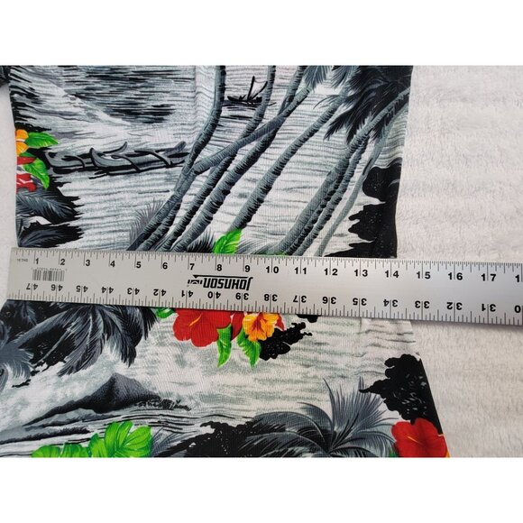 Vintage Diamonds Hawaiian Floral Short Sleeve Maxi Dress Large Tropical Summer - Picture 7 of 8